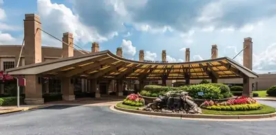 Covered entrance of the Women's Life Center at Southern Regional Medical Center in Riverdale, Georgia